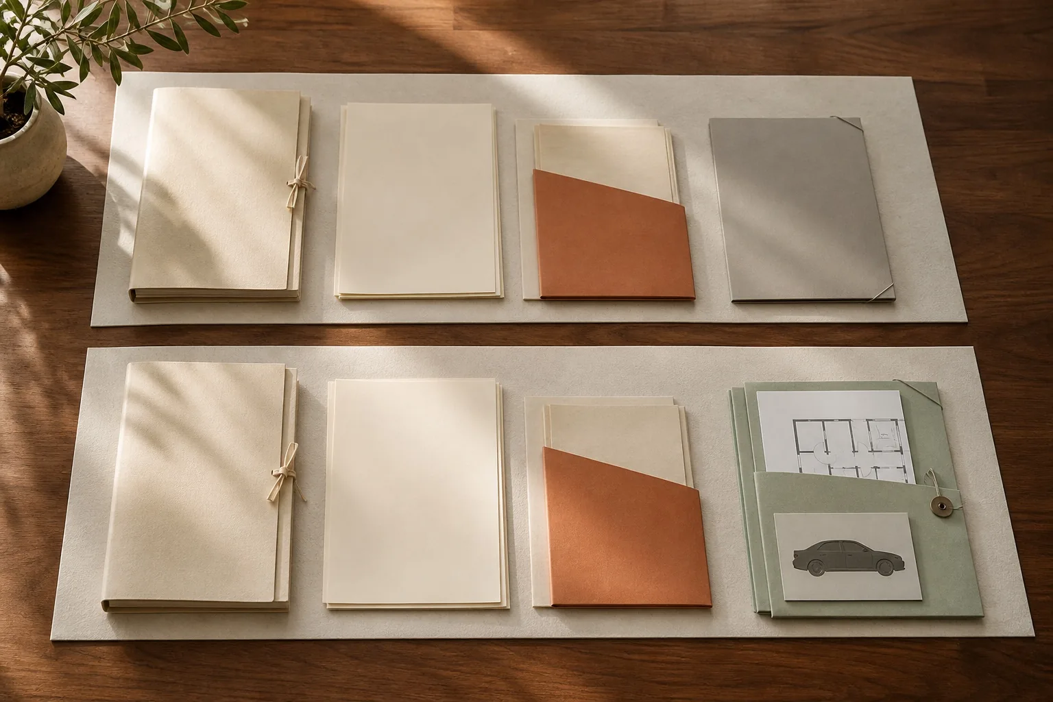 Two sets of legal documents compared side by side.
